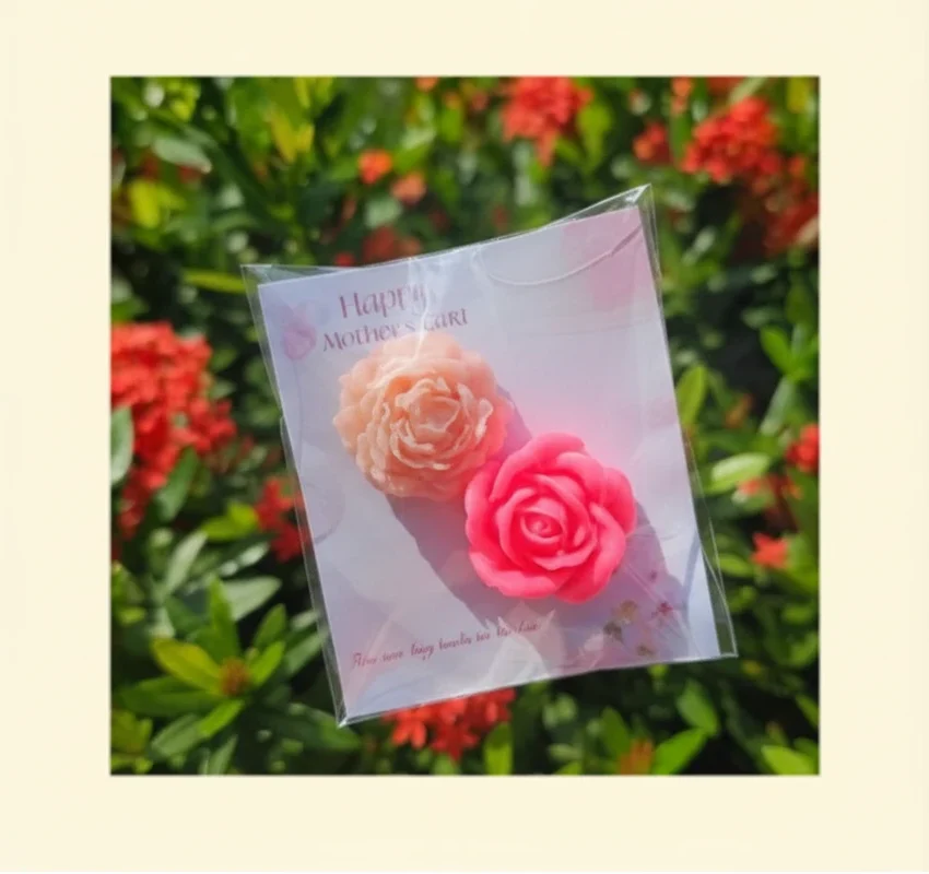 Tarjeta Flor + Corazón – Recuerdo Artesanal